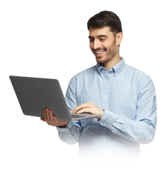 Engineer crossed arms smiling no background