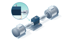 Illustration of a T210 Installation two half coupling with free floating installation in isometric perspective
