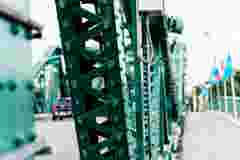 Bridge frame closeup of urban bridge in Bangkok