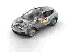 Electric car with transparent chassis