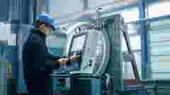 Worker programming CNC milling machine