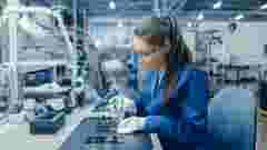 Woman female engineer working checking inspecting product