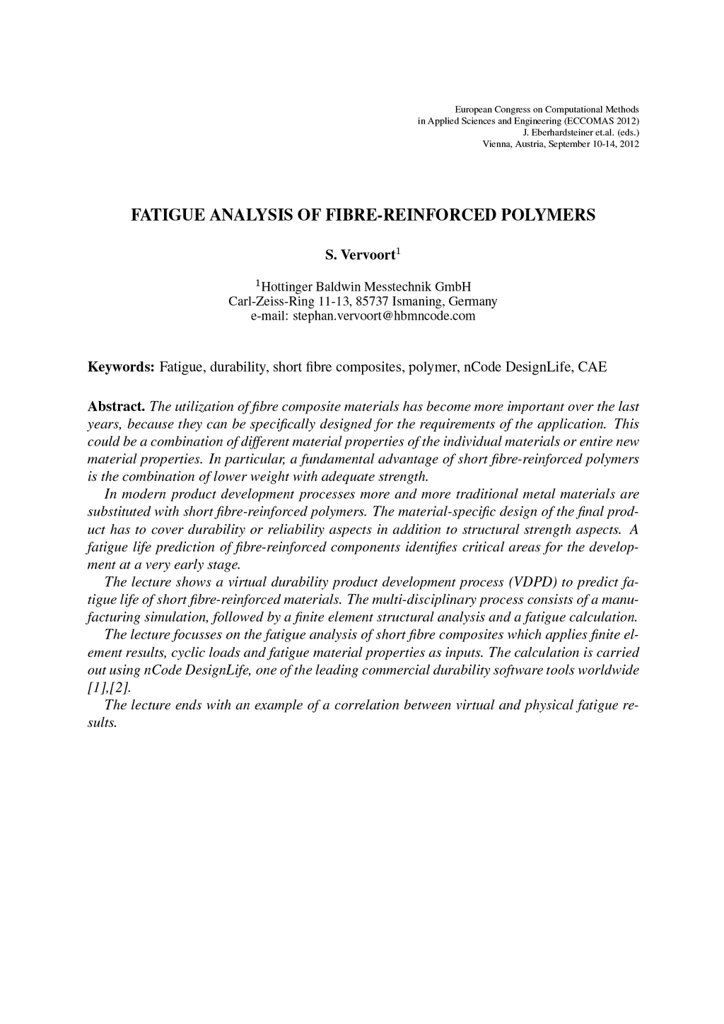 Fatigue analysis of fibre-reinforced polymers