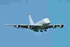 An Airbus A380 landing.
