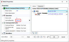 suporte blocksim Block Properties Window of Sub mode CA