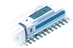 Highspeed Train pantograph iso