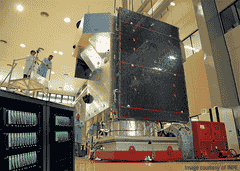 Satellite on shaker Image courtesy of INPE