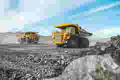 Heavy machinery in a coal mine