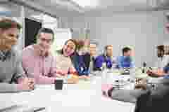 young colleagues meeting at workshop