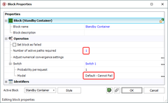suporte blocksim Block Properties Window of Standby Container