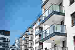 Architectural details of modern apartment building.