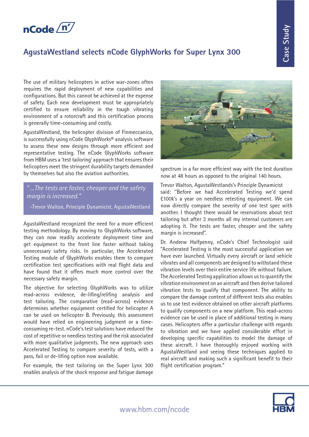 AgustaWestland select nCode GlyphWorks for data analysis