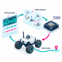 Navigation and localisation - Turn state estimates into robot motion isometric