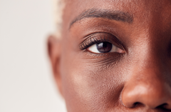 Lady with brown eyes looking into the camera
