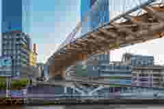 Pedestrian bridge crossing a river