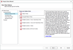 Weibull Article - Selecting the data type and units of measurement for the new folio