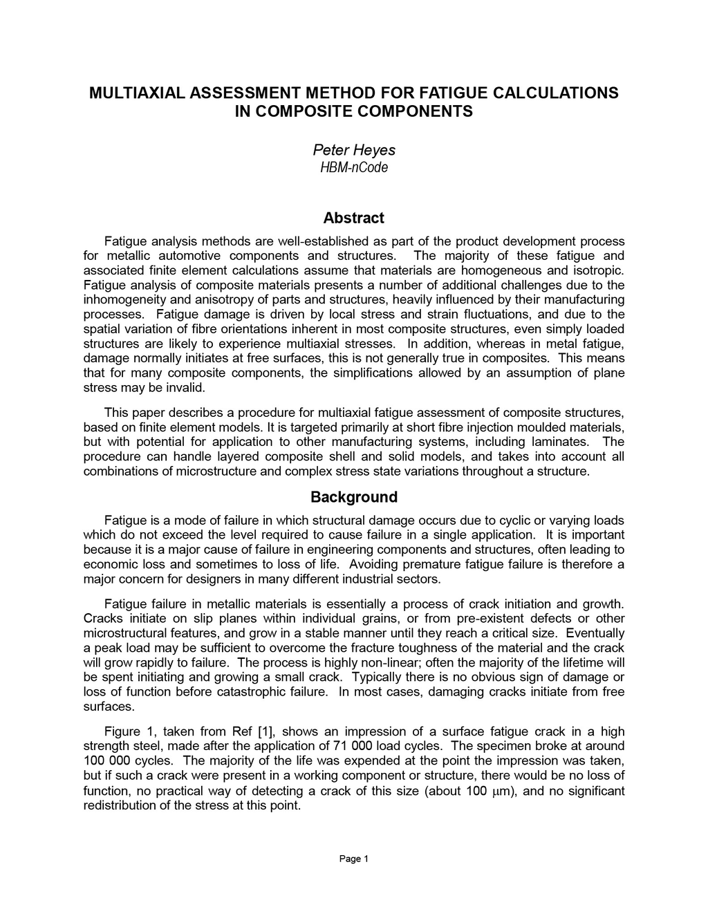 Multiaxial assessment method for fatigue calculations in composite components