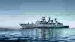 big boat from naval defence on the sea