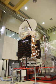 Shaker testing on satellite courtesy of INPE
