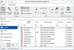 Blocksim sample - weilbull variables like current salary, stockpercent, investementpercent and years