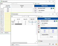 Warranty folio with data entered and calculation options selected
