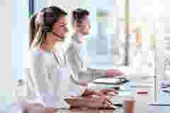 Woman in office for customer service