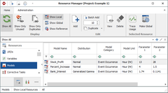 Blocksim sample - weilbull models to describe stock profit, bank interest