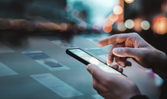 Holding phone with multiple hovering pages